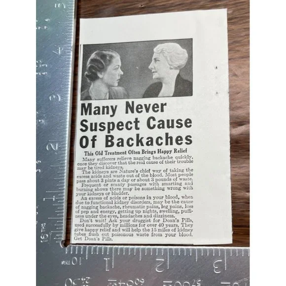 Doan's Pills 1938 Vintage Print Ad Kidney Flush Out Backaches - Picture 3 of 8